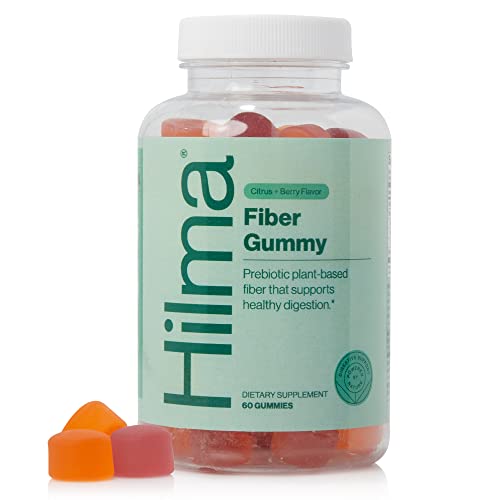 Hilma Prebiotic Fiber Gummies – Daily Fiber Supplement Gummies for Adults – Supports Gut Health & Promotes Regularity – Citrus & Berry Natural Flavor – FSA Eligible, 60 Count