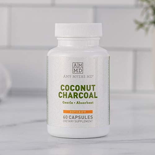 Coconut Charcoal Capsules from The Myers Way Protocol - Natural Activated Charcoal, Gas Reliever & Support for Affects of Mold/Toxins - Dietary Supplement 60 Capsules, 30 Servings - Dr. Amy Myers