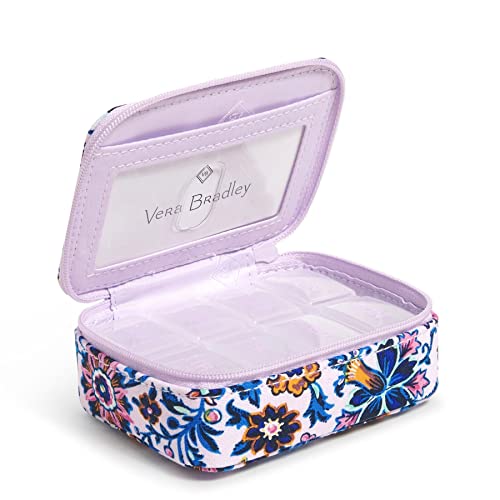 Vera Bradley Women's Cotton Travel Pill Organizer, Cloud Vine Multi - Recycled Cotton, One Size