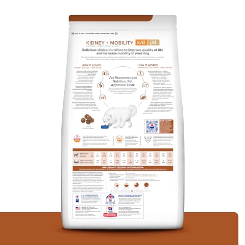 Hill's Prescription Diet k/d Kidney Care + j/d Joint Care Chicken Flavor Dry Dog Food, Veterinary Diet, 8.5 lb. Bag