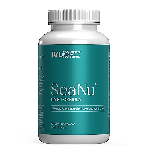 IVL SeaNU Hair Vitamins, with Biotin, Vitamin B3, Zinc, Saw Palmetto Berry Extract, Green Lipped Mussel, Herbal Extracts, for Hair Growth Support. 30 Day Supply (1 Pack)