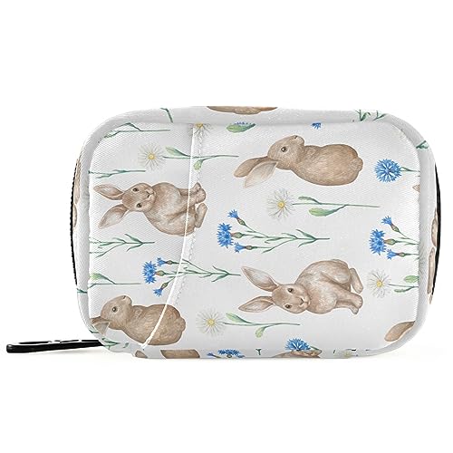 Rabbits Travel Pill Organizer Case Small Pill Box for Purse Portable Medicine Organizer Box for Vitamins Medication Fish Oil Supplements