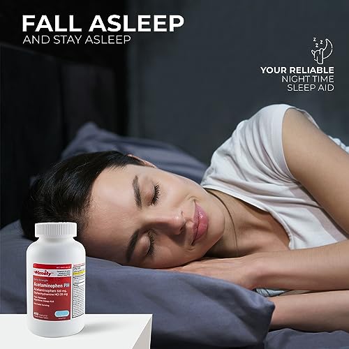 TIME-CAP LABS, INC. Timely Acetaminophen PM - Extra Strength PM - 400 Count - Pain Reliever Nighttime Sleep-Aid with National Brand Equivalency - Pain Relief PM for a Good Night Sleep - Made in USA