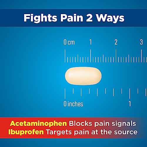 Amazon Basic Care Dual Action Acetaminophen 250 mg and Ibuprofen (NSAID) 125 mg Tablets, Pain Reliever for Headache Relief, Arthritis Pain Relief and More, 216 Count