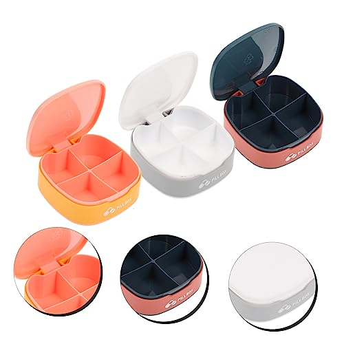 GLEAVI 3pcs Box Pill Box Mini Pill Box Small Pill Box for Purse Travel Size Pill Case Storage Box Pill Holder Vitamin Organizer Pocket Pill Case Supplement Case Pill Organizer Seal Drug