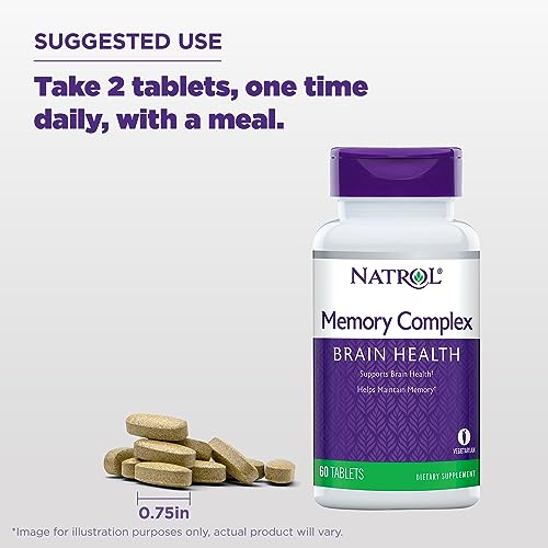 Natrol Memory Complex With Ginkgo Biloba 120mg and B Vitamins, Dietary Supplement for Brain Health and Memory Support, 60 Tablets, 30 Day Supply