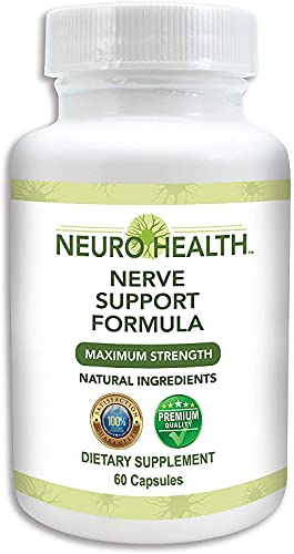 Neuro Health - Nerve Support Formula - Natural Vitamins Including B12 Combined with 600mg of ALA Alpha Lipoic Acid - Neuropathy Support Supplement - One 60 Count Bottle (1 Pack)