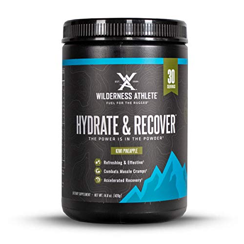 Wilderness Athlete - Hydrate & Recover | Liquid Hydration Powder Electrolyte Drink Mix - Recover Faster with Bcaas - Hydrate Powder with 1000mg of Vitamin C - 30 Serving Tub (Kiwi Pineapple)