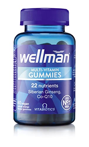 Wellman Multivitamin Gummies - Once a Day Essential Vitamin for Men | Energy, Immune, and Reproductive Health | Vegan Formula with Siberian Ginseng, Vitamin B6, B12, and More