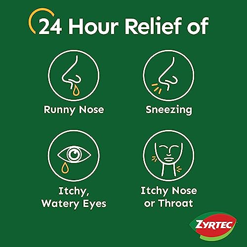 Zyrtec 24 Hour Allergy Relief Tablets, Antihistamine Allery Medicine with 10 mg Cetirizine HCI, Bundle with 1 x 30 ct and 1 x 3 ct Travel Pack