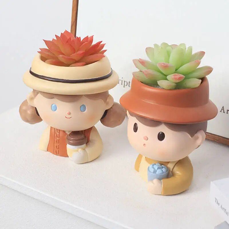 Charming Cartoon Cactus Succulent Flower Pot