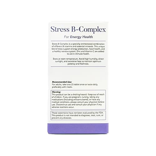 GSL Technology Stress B-Complex with Zinc and Vitamin C | for Energy Health | Made in The USA (180)