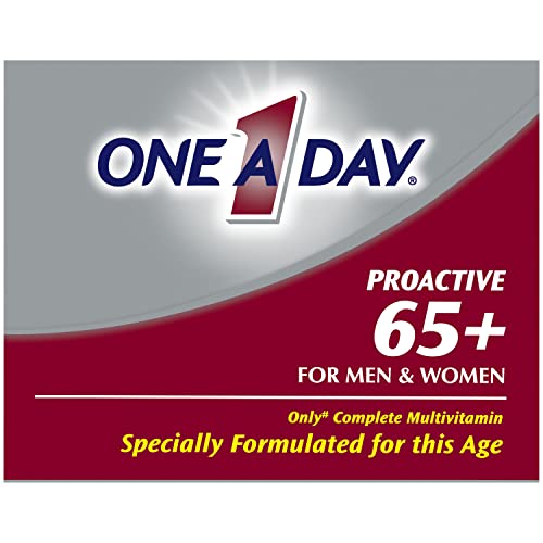 One A Day Proactive 65+, Mens & Womens Multivitamin, Supplement with Vitamin A, Vitamin C, Vitamin D, and Zinc for Immune Health Support*, Calcium, Folic Acid & more, Tablet 150 Count