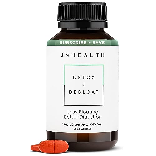 JSHealth Vitamins Detox and Debloat Liver Health Formula | Liver Detox Pills | Debloating Formula with Milk Thistle, Turmeric, Fennel | Liver Cleanse Supplement (60 Capsules)