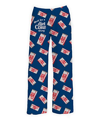 BRIEF INSANITY Lounge Pajama Pants for Men and Women| Must Be a Diet Coke Thing Can Print Bottoms - Comfy, Ultra Soft, Novelty Unisex Loungewear Pants (Diet Coke Thing Pants, Large)