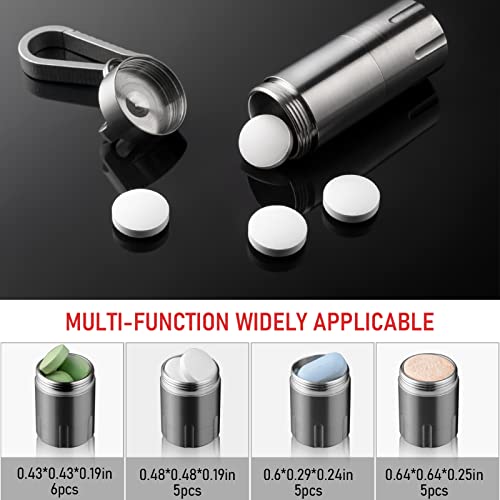 Titanium Small Pill Holder Keychain, TISUR Portable Pill Case Waterproof Pocket Pill Box Container Carrier to Hold Pills, Vitamins, Fish Oil, Supplements