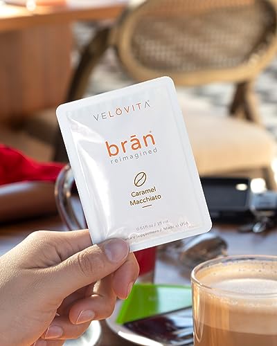 VELOVITA brān® Reimagined Caramel Macchiato Flavor Nootropic - Boost Energy and Increase Focus & Alertness with Vitamins - Non GMO, Gluten Free, Vegan, Keto-Friendly and Dairy Free - 25 Servings