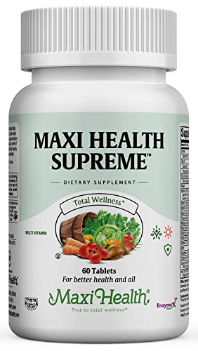 Maxi Health Supreme - High Potency Multivitamin & Mineral Supplement - 60 Tablets - Kosher