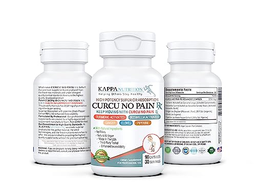 KAPPA NUTRITION Curcu No Pain Rx (90 Capsules) Supports Joints, Muscles.