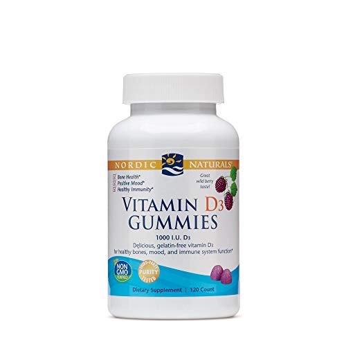 Nordic Naturals Vitamin D3 Gummies, Wild Berry - 120 Gummies - 1000 IU Vitamin D3 - Great Taste - Healthy Bones, Mood & Immune System Function - Non-GMO - 120 Servings