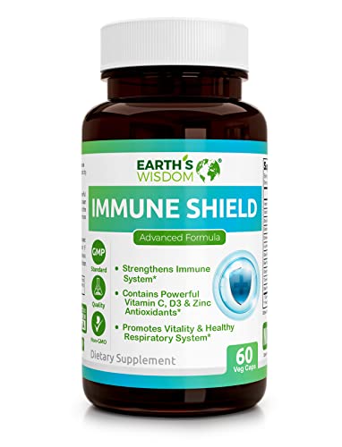 Vitamin D3 5000 IU Vitamin C 1000mg Zinc 50mg - Immune Support Supplement Adults with Elderberry Echinacea Garlic Lysine Turmeric Ginger Propolis Pepper Gluten Free 60 Non-GMO Capsules