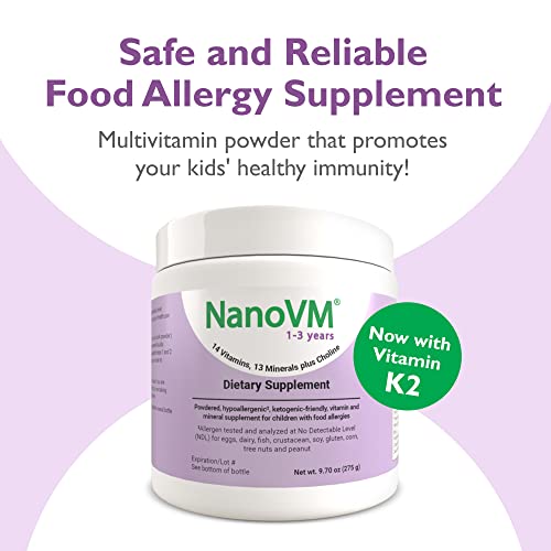 NanoVM 1-3 Years, Allergen-Free Multivitamin for Kids, Flavorless Dietary Supplement, Powdered Supplement with 14 Vitamins & 13 Minerals, Low-Carbohydrate Toddler Vitamins, 275g - Solace Nutrition