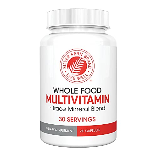 Silver Fern Whole Food Daily Multi Vitamin w/Trace Mineral Blend Supplement - 1 Bottle - 60 Vegicaps - 30 Day Supply - Natural, Non-GMO, Vegan, Men's & Women's Multivitamin - Zero Synthetics