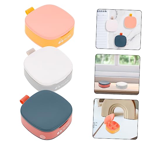 GLEAVI 3pcs Box Pill Box Mini Pill Box Small Pill Box for Purse Travel Size Pill Case Storage Box Pill Holder Vitamin Organizer Pocket Pill Case Supplement Case Pill Organizer Seal Drug