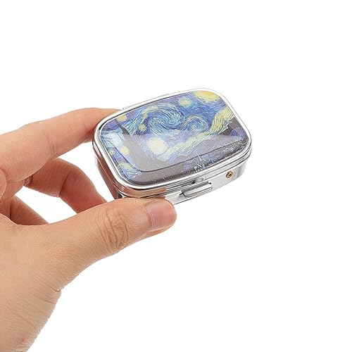 Lurrose Travel Medicine Kit Travel Case Metal Pill Organizer Portable Vitamin Planner 2 Compartments Medicine Box Dispensers Candy Storage Capsules Carrying Holder Purse Pill Case