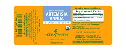 Herb Pharm Certified Organic Artemisia Annua (Sweet Annie) Liquid Extract - 4 Ounce