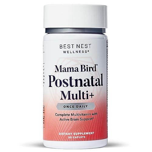 Best Nest Wellness Mama Bird Postnatal Vitamins for Breastfeeding and Postpartum, Whole Food Organic Blend, Methylated Vitamins, Vegan, Once Daily, 30 Ct