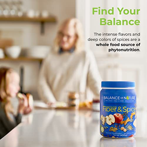 Balance of Nature Fiber & Spice - Psyllium Husk, Flax Seed, Turmeric & Apple - Spiced Cider Powdered Drink Mix - 30 Servings