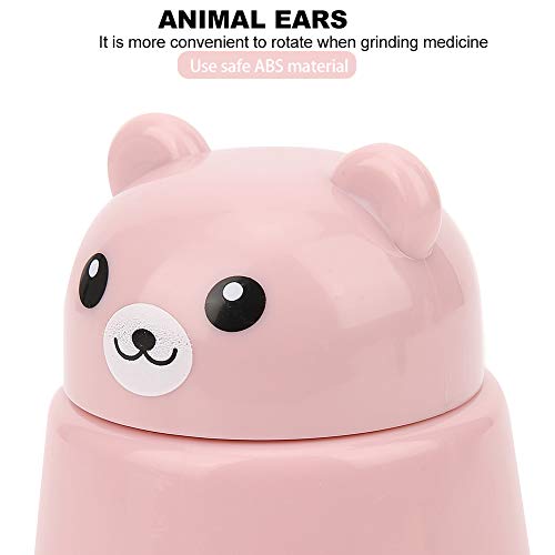 MOUMOUTEN Pill Crusher, Portable Cute Bear Shape Medicine Tablet Crusher Grinding, Pills Grinder, Pets Pill Pulverizer, for Vitamins Large Pills Small Pills Tablets(Pink)