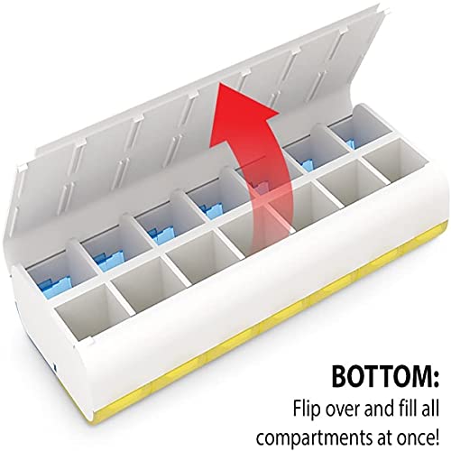 EZY DOSE Weekly (7-Day) Pill Organizer, Vitamin Case, and Medicine Box, 2 Times a Day, AM PM, Large Compartments, Easy Fill All Compartments at Once, Color May Vary