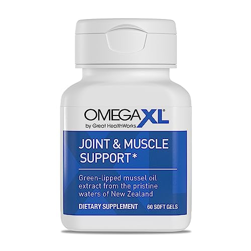 OmegaXL Joint Relief Supplement - Natural Muscle Support, Green Lipped Mussel Oil, Soft Gel Pills, Drug-Free, 60 Count