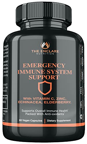 Emergency Immune Support Supplement: 10in1 Immunity Vitamins, Booster, Defense, Stress, Respiratory: Vitamin C, B6, E, Elderberry, Zinc, Echinacea, Turmeric, Garlic, Probiotic, L Glutamine (1)