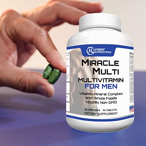 MiracleMulti One a Day Men's Multivitamin-Multimineral Supplement with Probiotics, Superfood Enzymes - Support Heart, Stamina, Energy, Non-GMO (60 Day Supply)