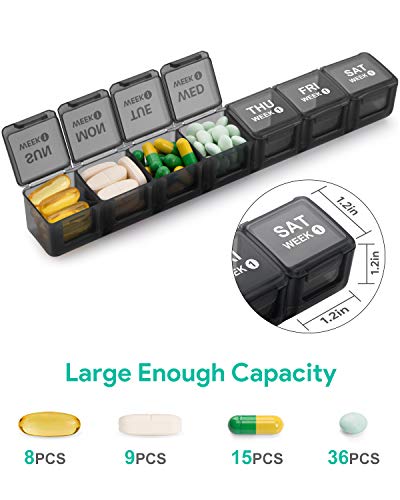 TookMag Monthly Pill Organizer 28 Day Pill Box Organizerd by Week, Large 4 Weeks 1 Month Pill Cases with Dust-Proof Container for Medicine/Pills/Vitamin/Fish Oil/Supplements