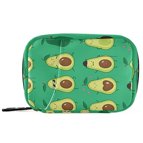 Cute Avocados Travel Pill Organizer Case 7 Day Pill Box Holder Large Daily Medicine Organizer for Vitamin Fish Oil Travel Family Business