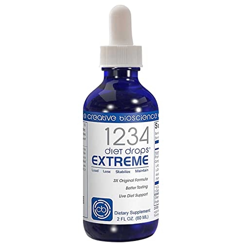 Creative Bioscience 1234 Diet Drops Extreme for Women & Men, Diet Drops for Weight Management, Keto Diet Drops, 2 Fl Oz