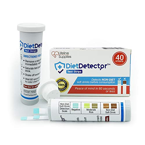 QYHMZR Detects Non-Diet Soft Drinks Before Accidental Consumption - A Must Have for Diabetics and The Keto Lifestyle - 40 Strips Per Box