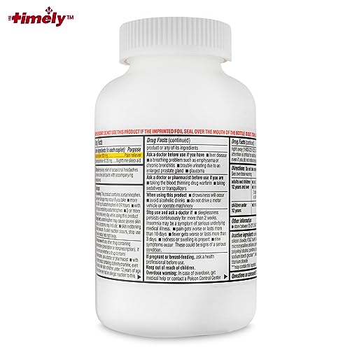 TIME-CAP LABS, INC. Timely Acetaminophen PM - Extra Strength PM - 400 Count - Pain Reliever Nighttime Sleep-Aid with National Brand Equivalency - Pain Relief PM for a Good Night Sleep - Made in USA