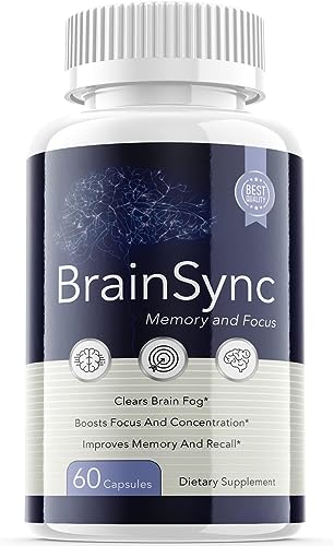 Brainsync Official - Brainsync Advanced Formula Supplement Pills - Brain Sync Memory and Focus Support - Cognitive Enhancer Capsules (60 Capsules)