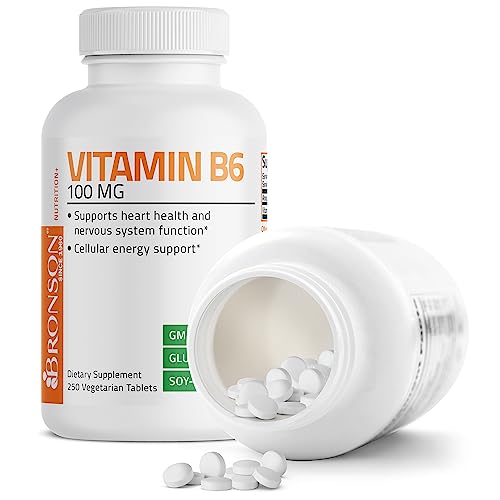 Vitamin B6 100 mg Premium Vitamin B6 Supplement – Promotes Protein Metabolism and Immune Function - 250 Tablets