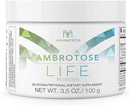 Immune Support Supplement, Mannatech Ambrotose Life (Powder) 100g, Supports Cell-to-Cell Communication and a Healthy Immune Defense, with Manapol Powder Pure 100% Natural Aloe Vera Supplement