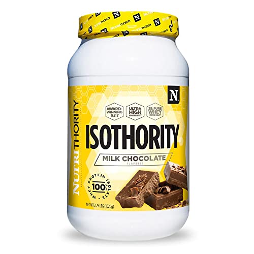 Isothority Whey Protein Isolate, Milk Chocolate, 2 lb - Ultra Absorbable Branched Chain Amino Acids (BCAA) Powder with 25g Protein Per Serving, Low Carb - Build Muscle & Accelerate Recovery