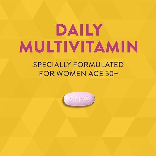 Nature's Way Alive! Women's 50+ Complete Multivitamin, Supports Healthy Heart, Brain, Bones*, B-Vitamins, Gluten Free, 130 Tablets (Packaging May Vary)