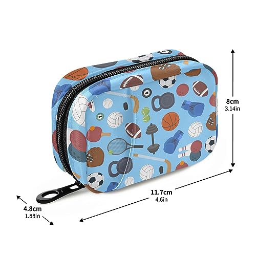 Sports Balls Game Travel Pill Organizer Case Weekly Portable Pill Bag Container 7 Days Pill Box Organizer for Fish Oils Vitamin Holder Supplement Travel Gifts