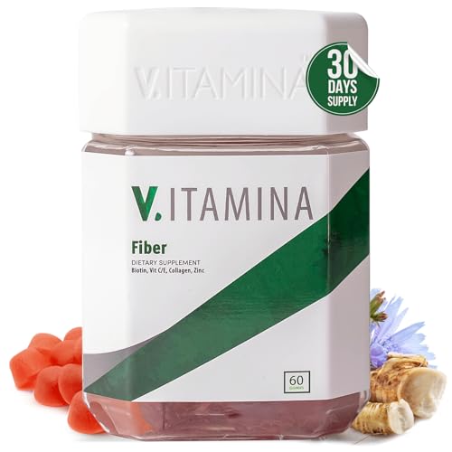VITAMINA Fiber Gummies - 5g Dietary Fiber Supplement Supports Digestive Health & Regularity - Vegan & Gluten-Free Fiber Gummies for Adults & Kids - 60 Gummies, 2 Month Supply