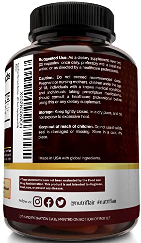 NutriFlair Premium Berberine HCL 1200mg, 120 Capsules - Plus Pure True Ceylon Cinnamon, Berberine HCI Root Supplements Pills - Supports Glucose Metabolism, Immune System, Healthy Weight Management